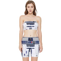 Robot R2d2 R2 D2 Pattern Stretch Shorts and Tube Top Set