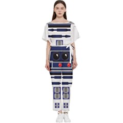 Robot R2d2 R2 D2 Pattern Batwing Lightweight Chiffon Jumpsuit by Jancukart