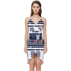 Robot R2d2 R2 D2 Pattern Wrap Frill Dress