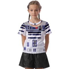 Robot R2d2 R2 D2 Pattern Kids  Front Cut Tee