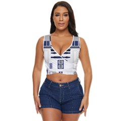 Robot R2d2 R2 D2 Pattern Women s Sleeveless Wrap Top by Jancukart