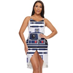 Robot R2d2 R2 D2 Pattern Tulip Hem Mini Chiffon Dress