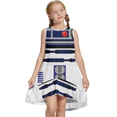 Robot R2d2 R2 D2 Pattern Kids  Frill Swing Dress