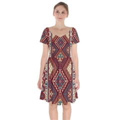 Armenian Carpet Short Sleeve Bardot Dress
