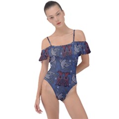 Armenian Ornaments Frill Detail One Piece Swimsuit