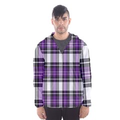 Purple Black Plaid Men s Hooded Windbreaker