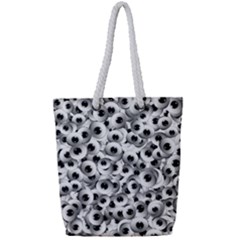 Eyes Drawing Motif Random Pattern Full Print Rope Handle Tote (small) by dflcprintsclothing