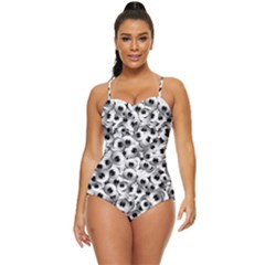 Eyes Drawing Motif Random Pattern Retro Full Coverage Swimsuit by dflcprintsclothing