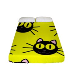 Cats Heads Pattern Design Fitted Sheet (full/ Double Size) by danenraven