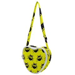 Cats Heads Pattern Design Heart Shoulder Bag by danenraven