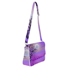 Abstract Nature Landscape Illustration Sky Clouds Shoulder Bag With Back Zipper