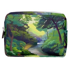 Landscape Illustration Nature Painting Make Up Pouch (medium) by Wegoenart