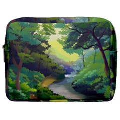 Landscape Illustration Nature Painting Make Up Pouch (large) by Wegoenart