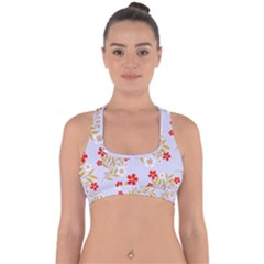 Illustration Pattern Flower Floral Cross Back Hipster Bikini Top 