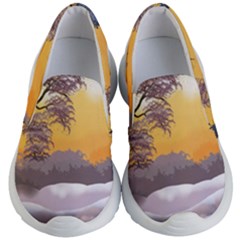 Illustration Background Landscape Kids Lightweight Slip Ons