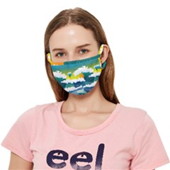Dolphin Seagull Sea Ocean Wave Blue Water Crease Cloth Face Mask (adult) by Wegoenart