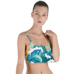 Dolphin Seagull Sea Ocean Wave Layered Top Bikini Top  by Wegoenart