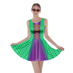 Renaissance Maiden  Skater Dress (dragon Scale & Purple)