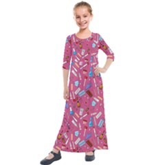 Medical Devices Kids  Quarter Sleeve Maxi Dress by SychEva