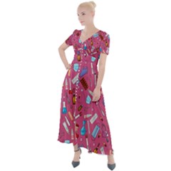 Medical Devices Button Up Short Sleeve Maxi Dress by SychEva