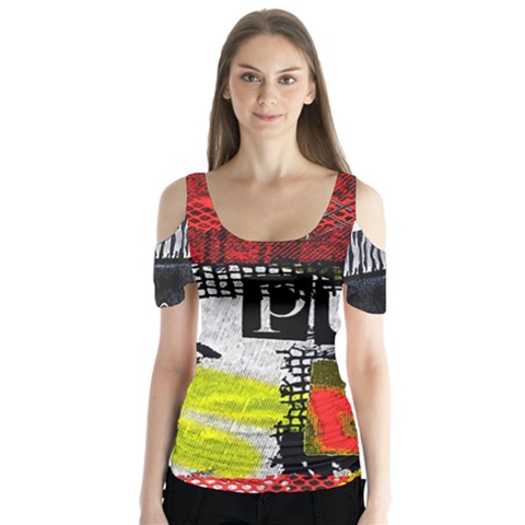 Punk Queen Butterfly Sleeve Cutout Tee  by GothicPunkNZ