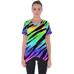 Tiger Rainbow Cut Out Side Drop Tee by GothicPunkNZ