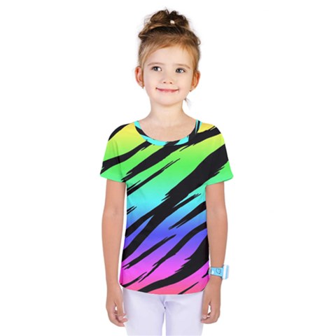 Tiger Rainbow Kids  One Piece Tee by GothicPunkNZ