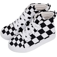 Black Checkers Kids  Hi-top Skate Sneakers by GothicPunkNZ