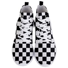 Black Checkers Men s Lightweight High Top Sneakers by GothicPunkNZ