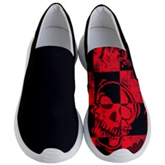 Red Grunge Skull Women s Lightweight Slip Ons by GothicPunkNZ