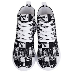 Black Graffiti Skull Women s Lightweight High Top Sneakers by GothicPunkNZ