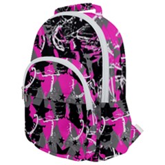 Pink Star Scene Kid Rounded Multi Pocket Backpack