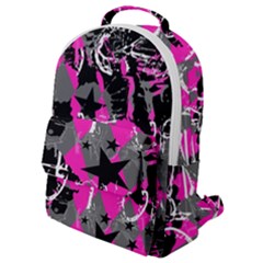 Pink Star Scene Kid Flap Pocket Backpack (small) by GothicPunkNZ