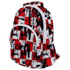 Red Checker Graffiti Rounded Multi Pocket Backpack by GothicPunkNZ