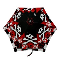 Emo Skull Mini Folding Umbrellas by GothicPunkNZ