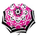 Zebra Skull Splatter Folding Umbrellas View1