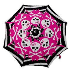 Zebra Skull Splatter Hook Handle Umbrellas (small) by GothicPunkNZ