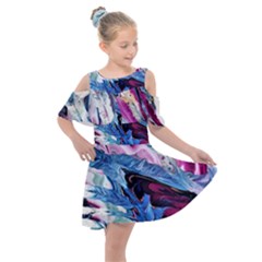 Feathers Kids  Shoulder Cutout Chiffon Dress
