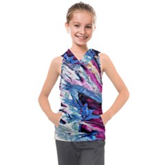 Feathers Kids  Sleeveless Hoodie by kaleidomarblingart