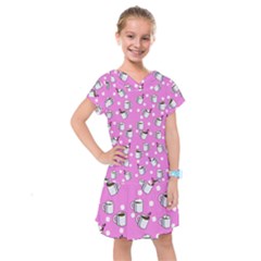 Coffee Chocolate Milk Drink Hot Kids  Drop Waist Dress by Wegoenart