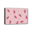 Flowers Pattern Pink Background Mini Canvas 6  x 4  (Stretched) View1