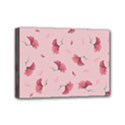Flowers Pattern Pink Background Mini Canvas 7  x 5  (Stretched) View1