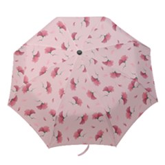 Flowers Pattern Pink Background Folding Umbrellas