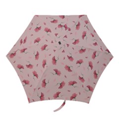 Flowers Pattern Pink Background Mini Folding Umbrellas