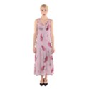 Flowers Pattern Pink Background Sleeveless Maxi Dress View1