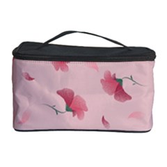 Flowers Pattern Pink Background Cosmetic Storage