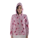 Flowers Pattern Pink Background Women s Hooded Windbreaker View1