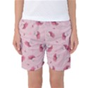 Flowers Pattern Pink Background Women s Basketball Shorts View1