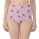 Flowers Pattern Pink Background Classic High-Waist Bikini Bottoms View1