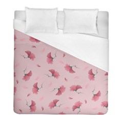 Flowers Pattern Pink Background Duvet Cover (Full/ Double Size)